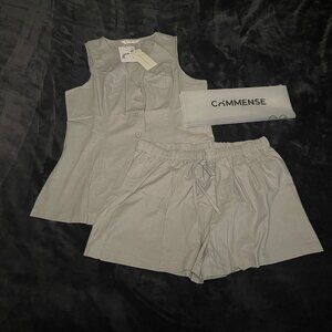 NWT Commense Drawstring Split Casual Shorts Set GRAY XL (fits like a smaller L)